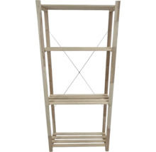 Trähylla med tre nivåer för förvaring och presentation