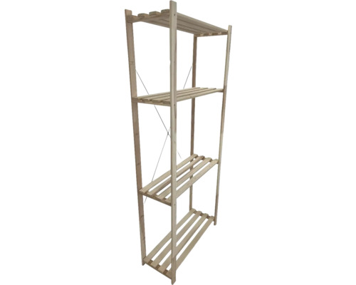 Trähylla med fyra nivåer för användning inomhus