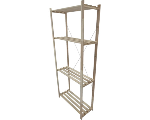 Trähylla med fyra hyllplan