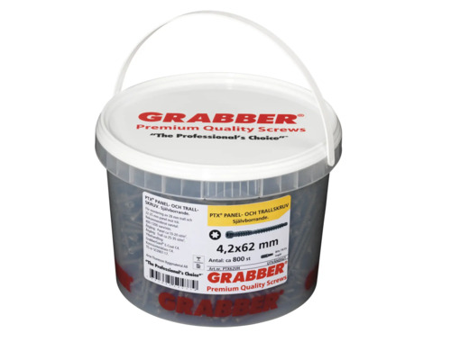 Hink med Grabber Premium kvalitetsskruvar, 4,2x62 millimeter, cirka 800 stycken