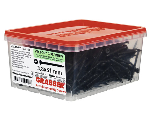 Grabber Premium Quality skruvar i behållare, 3,8x51 mm