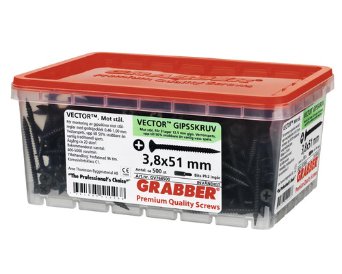 Grabber Vector universalsskruvar 3,8x51 mm i plastlåda