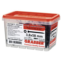 Grabber Premium spånskivskruvar av stål, 3,8x58 mm, cirka 200 stycken