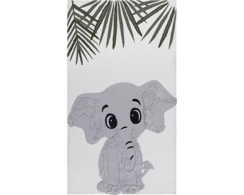 Matta med elefantmotiv och palmblad