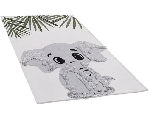 Matta med elefantmotiv och växtmönster