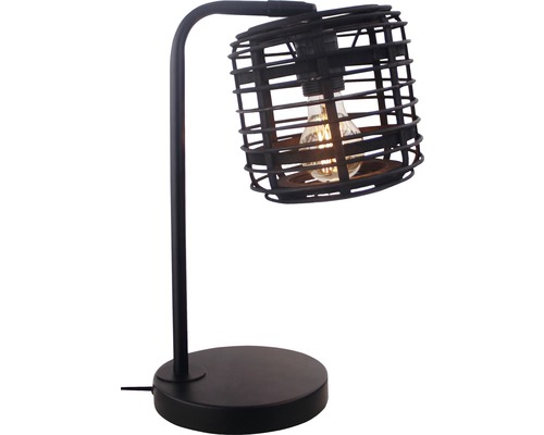 Bordslampa med metallskärm och glödlampa