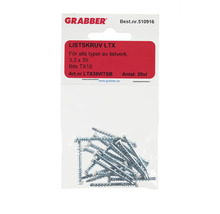 Grabber listskruv LTX, 3,3 x 35 millimeter, 20 stycken i en förpackning
