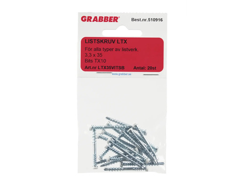 Grabber listskruv LTX, 3,3 x 35 millimeter, 20 stycken i en förpackning