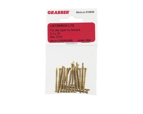 Grabber listskruv LTX, 3,3 x 35 millimeter, 20 stycken