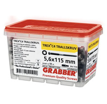 Grabber Premium Quality skruvar i behållare, storlek 5,6x115 millimeter