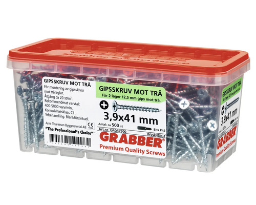 Förpackning med 500 träskruvar 3,9 x 41 millimeter