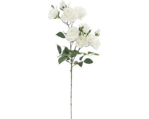 Konstgjord rosengren med vita blommor och gröna blad
