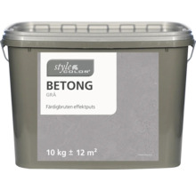 Hink med grå betongeffektputs med 10 kilograms innehåll för 12 kvadratmeter