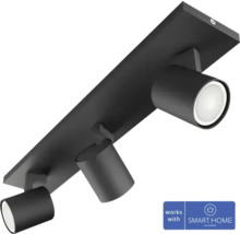 Svart taklampa med tre spotlights