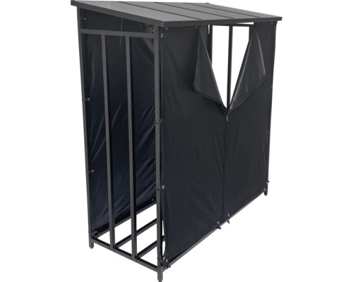 Vedställ med lock för utomhusbruk