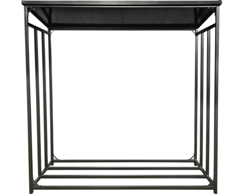 Vedställ av metall med tak