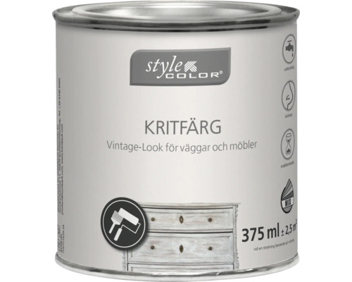 Kritfärg i färgburk för väggar och möbler i vintagestil