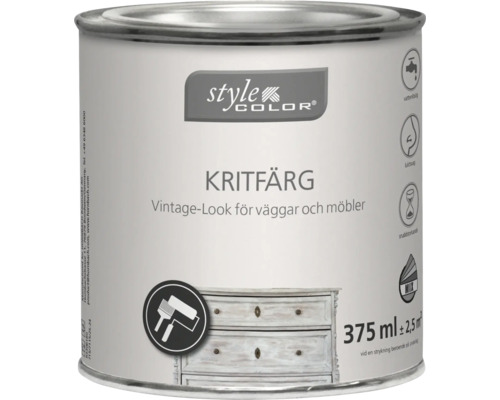 Kritfärg StyleColor light grey 375ml Style Color kritfärg för väggar och möbler i burk
