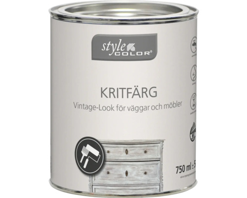 Färg för väggar och möbler i vintage-look