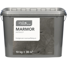 Hink med färdigblandad marmoreffektputs, antracit, 10 kg
