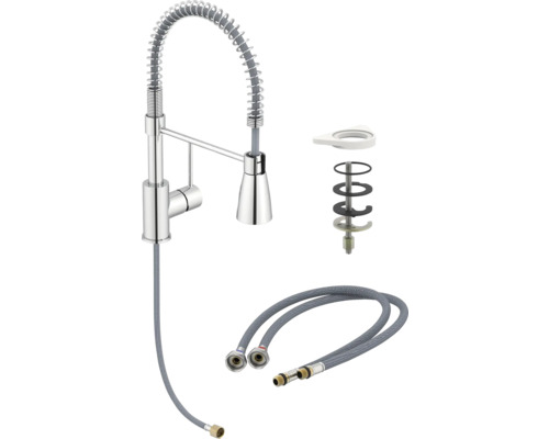 Köksblandare med slang och monteringsmaterial