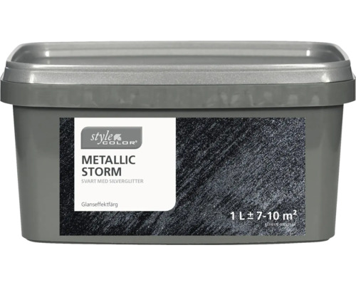 Glanseffektfärg StyleColor metallic storm silver/svart 1L Style Color Metallic Storm glanseffektfärg i behållare