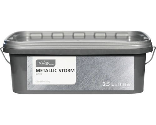 Glanseffektfärg StyleColor metallic storm silver 2,5L Färghink med Metallic Storm effektfärg