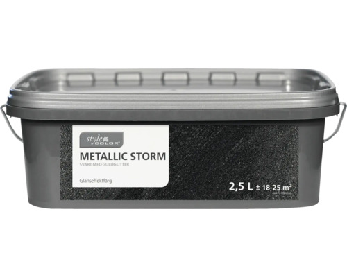 Glanseffektfärg StyleColor metallic storm guld/svart 2,5L Hink Metallic Storm effektfärg med en volym på 2,5 liter