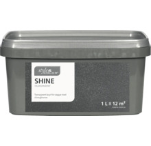 Färghink med transparent lasyr för väggar med silverglitter
