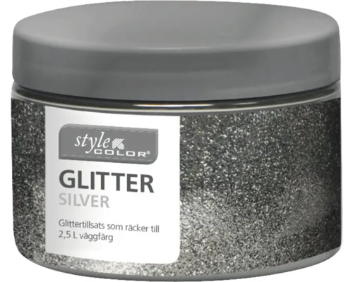 Glittertillsats för väggfärg i en burk