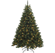 Dekorerad konstgjord julgran på stativ