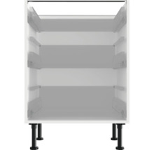 Vitt underskåp med utdragbara element och svarta ben.
