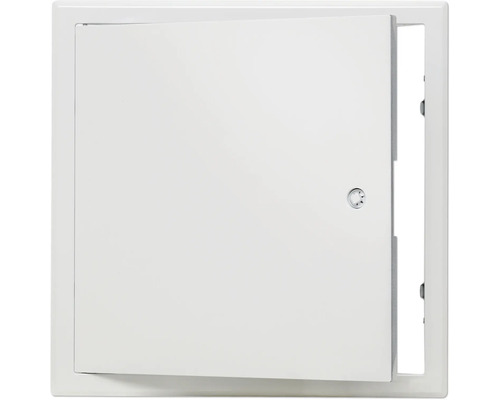 Inspektionslucka Softline stålbleck förzinkad vit RAL 9016 med infällt fyrkantslås 15x15cm Inspektionslucka med vridlås