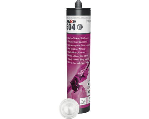 Våtrumssilikon AKKIT 604 vit matt 310 ml Akkit 604 matt silikon vit, 310 ml