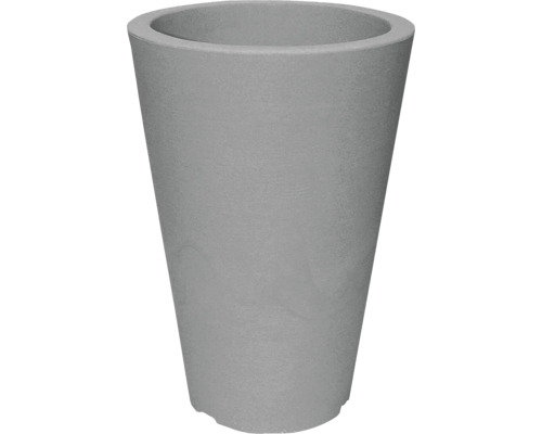Grå blomkruka i konisk form