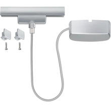 Komplett set för installation av ett ljussystem med skena, kabel och monteringstillbehör.