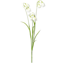 Konstgjord snödroppe med gröna stjälkar och blad