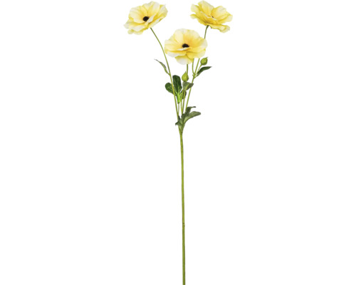 Konstväxt Ranunkel 67cm ljusgul Dekorativ konstgjord blomma med gula blommor