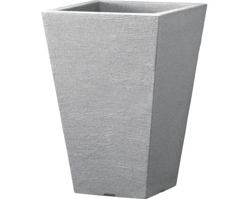 Grå fyrkantig blomkruka
