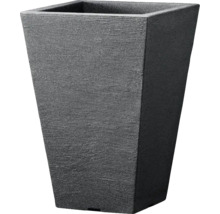 Grå, fyrkantig blomkruka