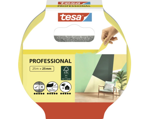 Tesa Professional maskeringstejp, 25 mm x 25 m