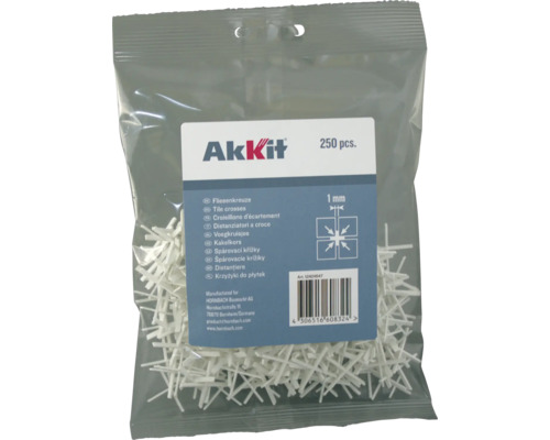 Akkit kakelkors, 1 mm, 250 stycken, i påse