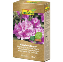 FloraSelf gödselmedel för kärrväxter, 1,5 kg förpackning med blomsterbild