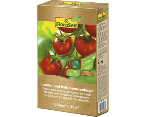 FloraSelf Gödselmedel för tomater och balkongrönsaker, 1,5 kilograms förpackning