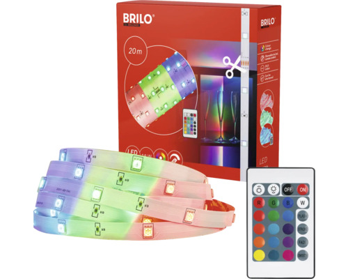 Brilo LED-strip 20 meter med fjärrkontroll
