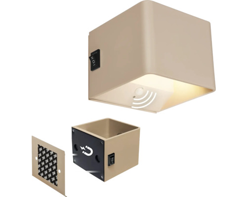Vägglampa med rörelsesensor och magnetfäste