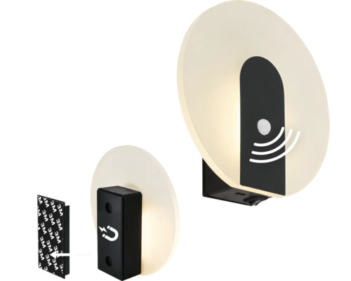 LED-vägglampa med rörelsesdetektor och magnetisk fastsättning
