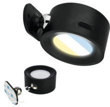 Svart LED-lampa med flexibelt fäste för väggmontering