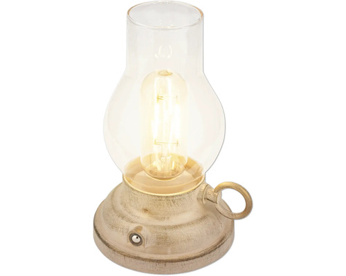 Dekorativ bordslampa i lyktform med klart glas