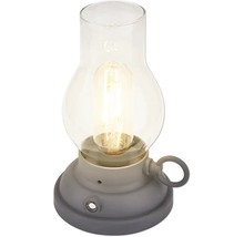 Dekorativ bordslampa med glaskolv och ljuskälla